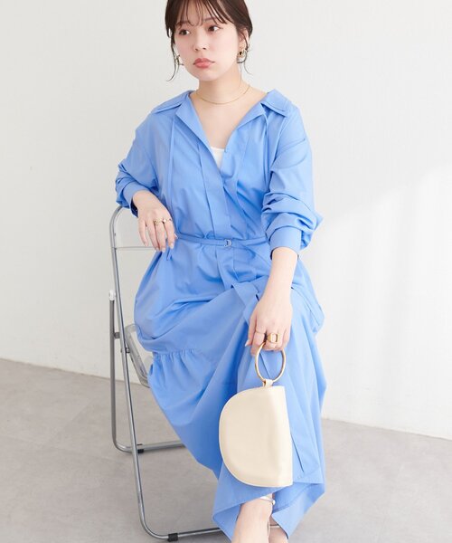 natural couture（ナチュラルクチュール）の「〈osono〉こだわりマルチWAYシャツワンピース（シャツワンピース・レディース・その他1/ラベンダー/サックスブルー/オフホワイト・LARGE/MEDIUM）」の3枚目の写真