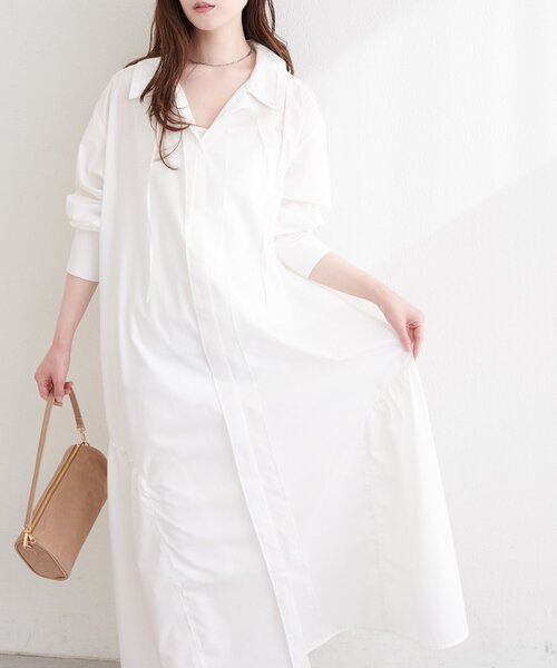 natural couture（ナチュラルクチュール）の「〈osono〉こだわりマルチWAYシャツワンピース（シャツワンピース・レディース・その他1/ラベンダー/サックスブルー/オフホワイト・LARGE/MEDIUM）」の14枚目の写真