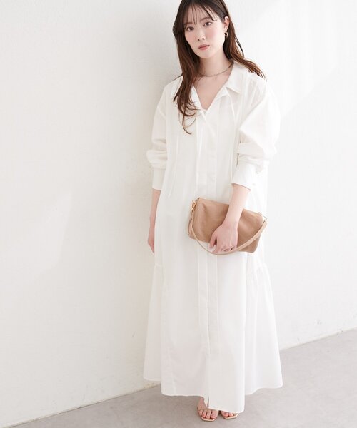 natural couture（ナチュラルクチュール）の「〈osono〉こだわりマルチWAYシャツワンピース（シャツワンピース・レディース・その他1/ラベンダー/サックスブルー/オフホワイト・LARGE/MEDIUM）」の16枚目の写真