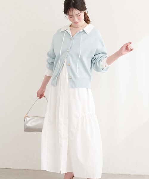 natural couture（ナチュラルクチュール）の「〈osono〉こだわりマルチWAYシャツワンピース（シャツワンピース・レディース・その他1/ラベンダー/サックスブルー/オフホワイト・LARGE/MEDIUM）」の19枚目の写真