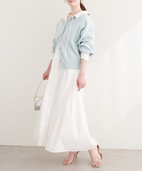 natural couture（ナチュラルクチュール）の「〈osono〉こだわりマルチWAYシャツワンピース（シャツワンピース・レディース・その他1/ラベンダー/サックスブルー/オフホワイト・LARGE/MEDIUM）」の20枚目の写真