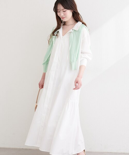 natural couture（ナチュラルクチュール）の「〈osono〉こだわりマルチWAYシャツワンピース（シャツワンピース・レディース・その他1/ラベンダー/サックスブルー/オフホワイト・LARGE/MEDIUM）」の22枚目の写真