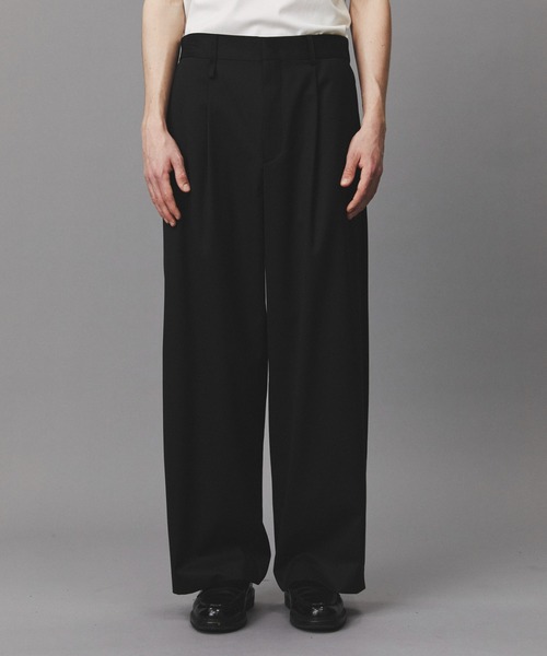 PUBLIC TOKYO（パブリックトウキョウ）の「Dailymotion Slacks /春服/ワイド/ハリ感/ワンタック（スラックス・メンズ・ダークグレー/ブラック・L/M/S）」の10枚目の写真
