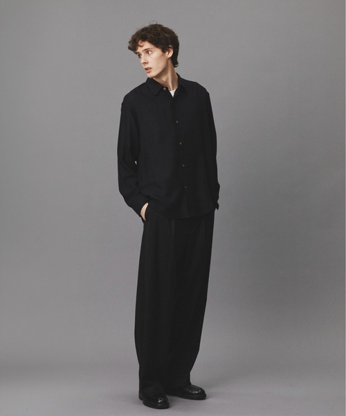 PUBLIC TOKYO（パブリックトウキョウ）の「Dailymotion Slacks /春服/ワイド/ハリ感/ワンタック（スラックス・メンズ・ダークグレー/ブラック・L/M/S）」の16枚目の写真