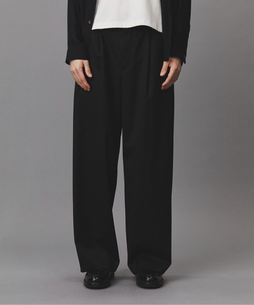 PUBLIC TOKYO（パブリックトウキョウ）の「Dailymotion Slacks /春服/ワイド/ハリ感/ワンタック（スラックス・メンズ・ダークグレー/ブラック・L/M/S）」の5枚目の写真