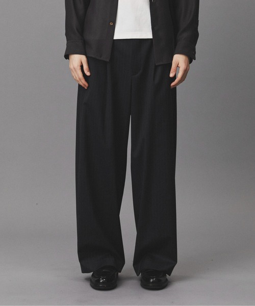 PUBLIC TOKYO（パブリックトウキョウ）の「Dailymotion Slacks /春服/ワイド/ハリ感/ワンタック（スラックス・メンズ・ダークグレー/ブラック・L/M/S）」の20枚目の写真