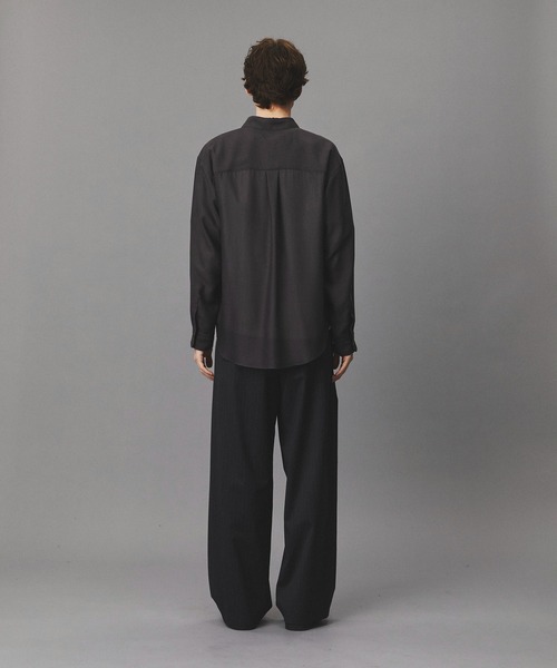 PUBLIC TOKYO（パブリックトウキョウ）の「Dailymotion Slacks /春服/ワイド/ハリ感/ワンタック（スラックス・メンズ・ダークグレー/ブラック・L/M/S）」の4枚目の写真