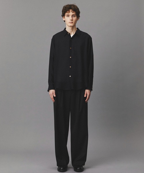 PUBLIC TOKYO（パブリックトウキョウ）の「Dailymotion Slacks /春服/ワイド/ハリ感/ワンタック（スラックス・メンズ・ダークグレー/ブラック・L/M/S）」の17枚目の写真