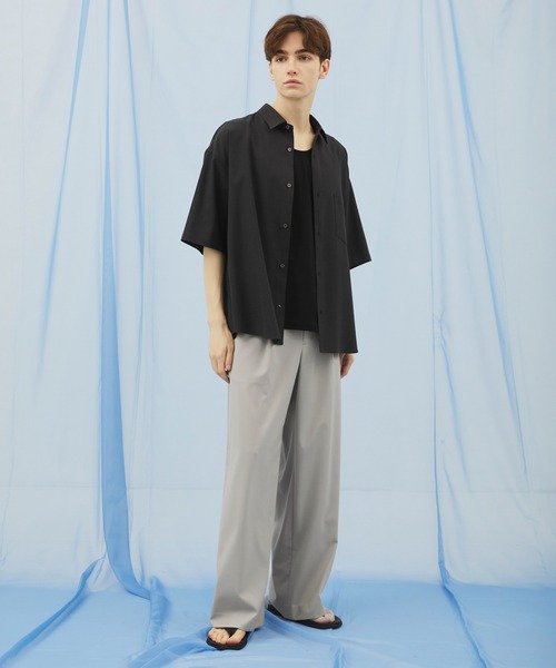 PUBLIC TOKYO(パブリックトウキョウ)の「【残りわずか】Summer Dailymotion Slacks /夏服/ワイド/ハリ感/ワンタック(スラックス・メンズ・ダークグレー/ブラック/ブラック系その他/グレー系その他/ベージュ・L/M/S)」の19枚目の写真