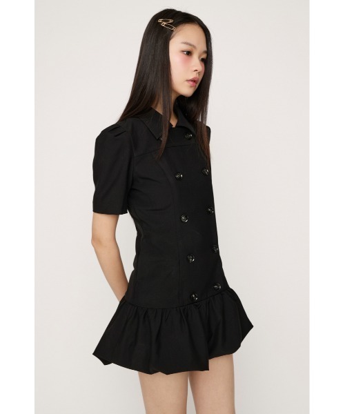 SLY(スライ)の「【SNSで話題!】DOUBLE BUTTON BALLOON S/OP ダブルボタンバルーンショートワンピース 春服 夏服(ワンピース・レディース・ブラック/杢グレー・1/2)」の5枚目の写真