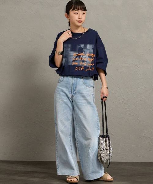 Manhattan Portage（マンハッタンポーテージ）の「【WEB先行予約】［MANHATTAN PORTAGE/マンハッタンポーテージ］ 別注 フォトプリントTシャツ（Tシャツ/カットソー・レディース・ベージュ/ホワイト/ネイビー・M/S/XL/L）」の6枚目の写真