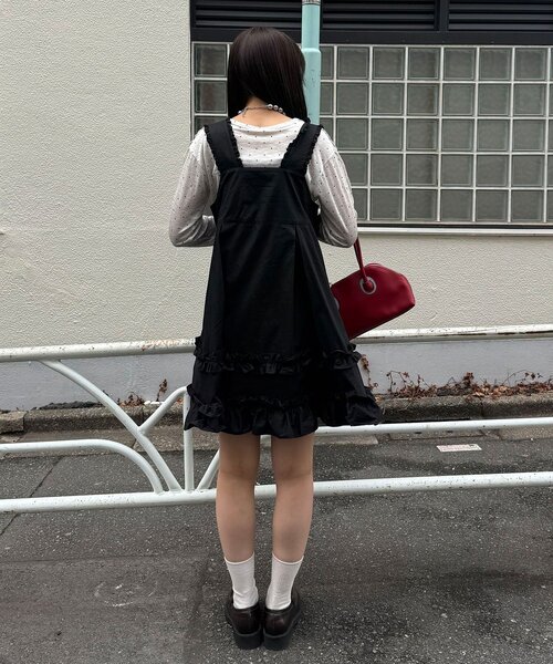 CIAOPANIC（チャオパニック）の「フリルミリタリーミドルジャンスカ（チュニック・レディース・ブラック/カーキ/ベージュ・ONE SIZE）」の16枚目の写真