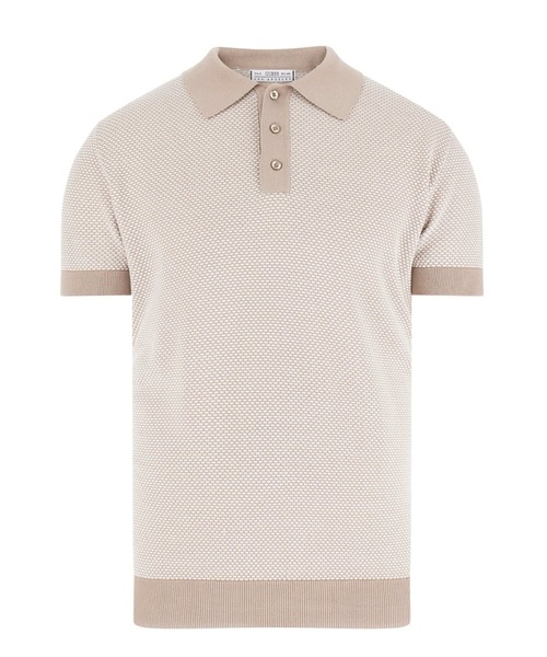 Guess（ゲス）の「LAKE Bi-Color Stitched Sweater（ポロシャツ・メンズ・ブラック/ベージュ・SMALL/X-LARGE/LARGE/MEDIUM）」の14枚目の写真