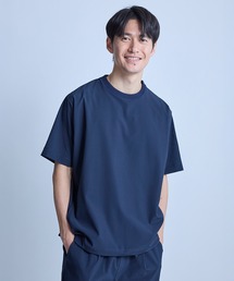 ドットメッシュドローコードTシャツ〈ストレッチ・マシンウォッシャブル・軽量・接触冷感・通気性〉