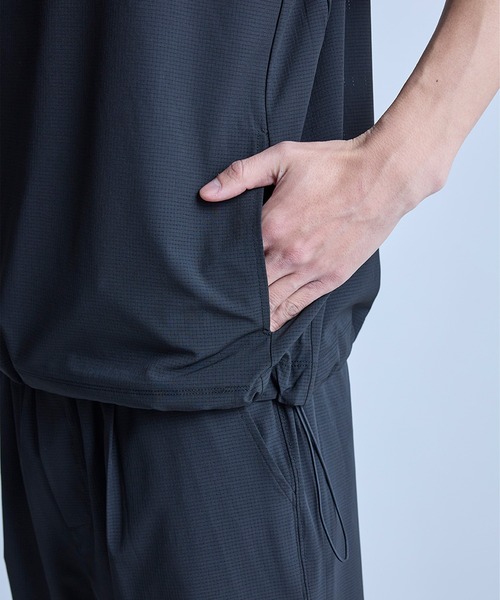 UNION STATION（ユニオンステーション）の「ドットメッシュドローコードTシャツ〈ストレッチ・マシンウォッシャブル・軽量・接触冷感・通気性〉（Tシャツ/カットソー・メンズ・グレー/ブラック/ネイビー・M/L）」の18枚目の写真