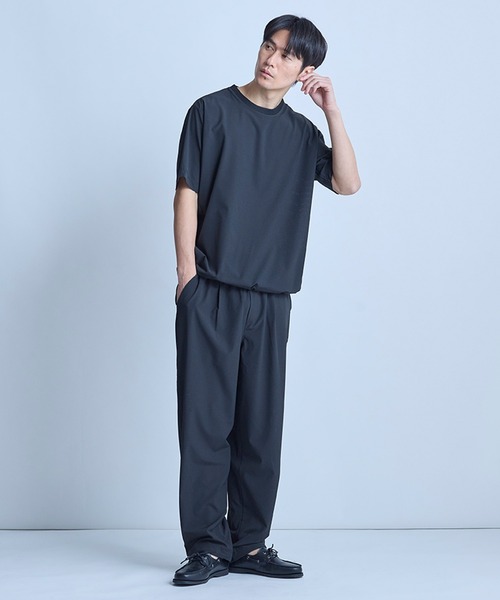 UNION STATION（ユニオンステーション）の「ドットメッシュドローコードTシャツ〈ストレッチ・マシンウォッシャブル・軽量・接触冷感・通気性〉（Tシャツ/カットソー・メンズ・グレー/ブラック/ネイビー・M/L）」の20枚目の写真