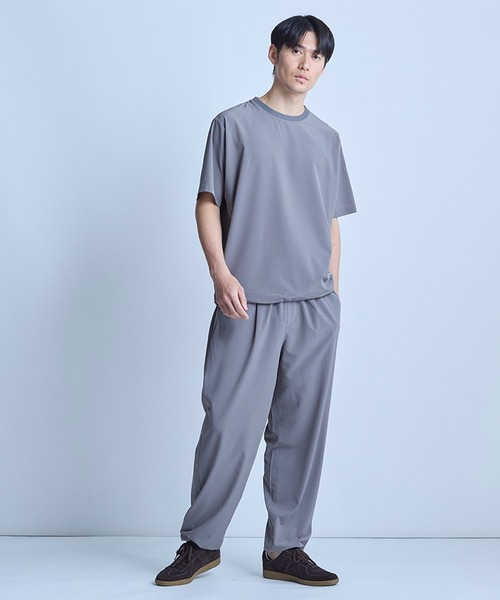 UNION STATION（ユニオンステーション）の「ドットメッシュドローコードTシャツ〈ストレッチ・マシンウォッシャブル・軽量・接触冷感・通気性〉（Tシャツ/カットソー・メンズ・グレー/ブラック/ネイビー・M/L）」の7枚目の写真