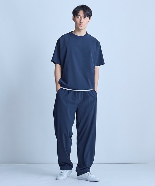 UNION STATION（ユニオンステーション）の「ドットメッシュドローコードTシャツ〈ストレッチ・マシンウォッシャブル・軽量・接触冷感・通気性〉（Tシャツ/カットソー・メンズ・グレー/ブラック/ネイビー・M/L）」の14枚目の写真