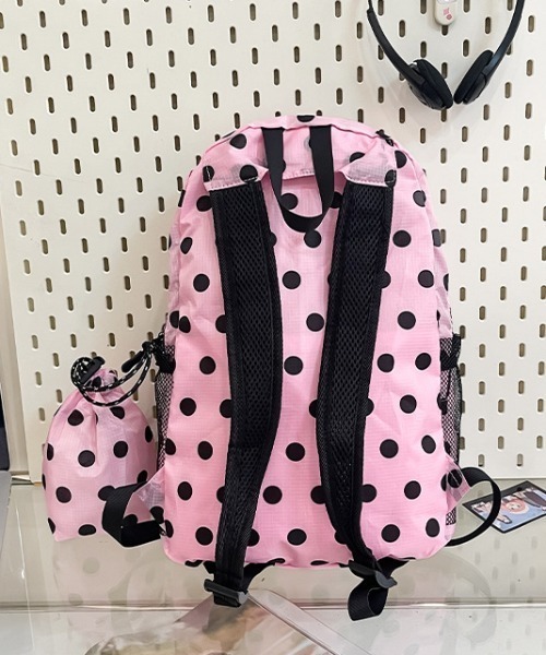 LAC-VERT（ラック・ヴェール）の「ナイロンドット柄リュック（バックパック/リュック・レディース・ピンク/ブラック・FREE）」の12枚目の写真