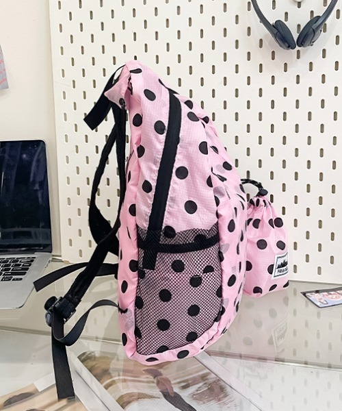 LAC-VERT（ラック・ヴェール）の「ナイロンドット柄リュック（バックパック/リュック・レディース・ピンク/ブラック・FREE）」の11枚目の写真