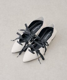 【SALON by Chico】レースアップバイカラーミュール