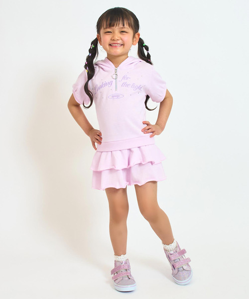 ANAP kids(アナップキッズ)の「ティアード スカート フーディー ワンピース(ワンピース・キッズ・ライトグレー/ライトピンク・110/120/130)」の15枚目の写真