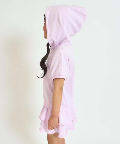 ANAP kids(アナップキッズ)の「ティアード スカート フーディー ワンピース(ワンピース・キッズ・ライトグレー/ライトピンク・110/120/130)」の13枚目の写真