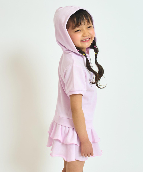 ANAP kids(アナップキッズ)の「ティアード スカート フーディー ワンピース(ワンピース・キッズ・ライトグレー/ライトピンク・110/120/130)」の12枚目の写真