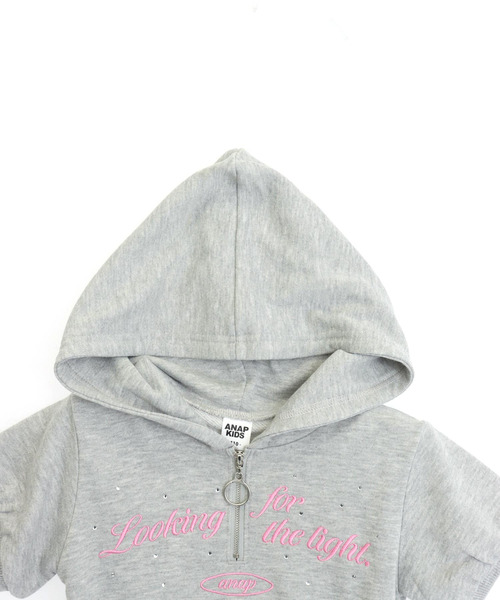 ANAP kids(アナップキッズ)の「ティアード スカート フーディー ワンピース(ワンピース・キッズ・ライトグレー/ライトピンク・110/120/130)」の20枚目の写真