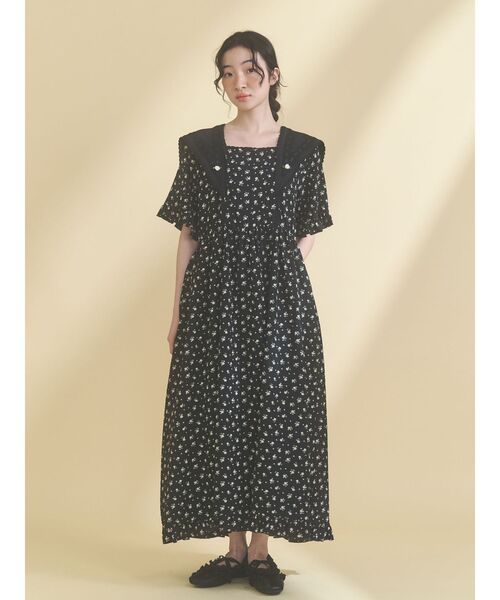 merry jenny（メリージェニー）の「flowerデコラティブカラーワンピース（ワンピース・レディース・ベージュ/ブラック/オフホワイト・FREE）」の14枚目の写真