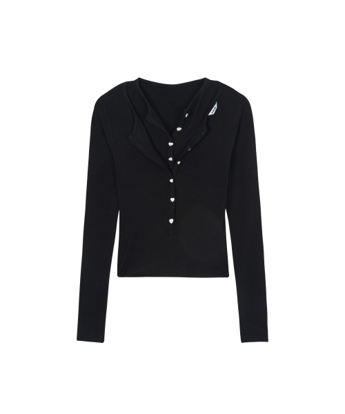 LAYERED LONG SLEEVE T-SHIRT BLACK