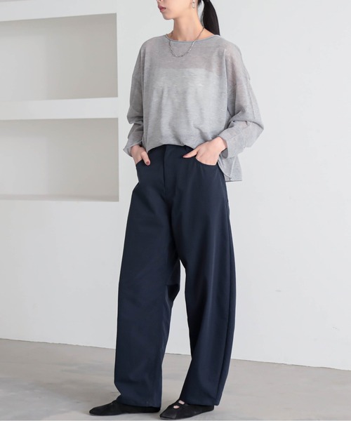 for/c（フォーシー）の「[新色追加]シアーニットトップス【サスティナブル】（ニット/セーター・レディース・グレー/アイボリー/ブラック/ブラウン/グリーン/ネイビー・M/L/LL）」の22枚目の写真