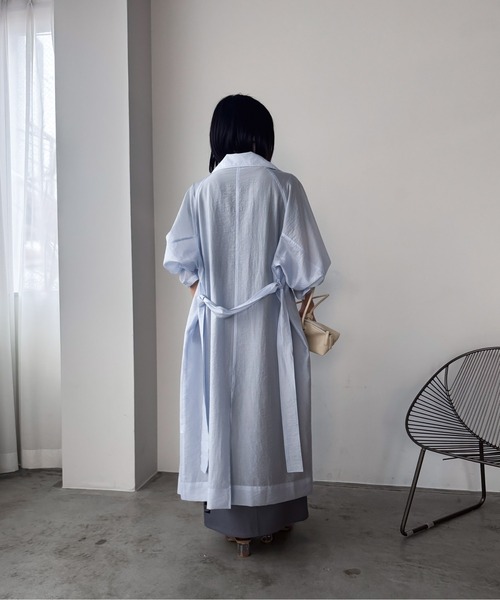 Pqran(クラン)の「シアートレンチ(トレンチコート・レディース・ベージュ/サックスブルー・FREE)」の19枚目の写真