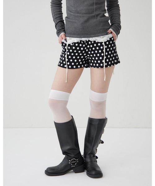 WHO'S WHO gallery（フーズフーギャラリー）の「ドットスウェットショーツ（その他パンツ・レディース・ブラック・FREE）」の4枚目の写真