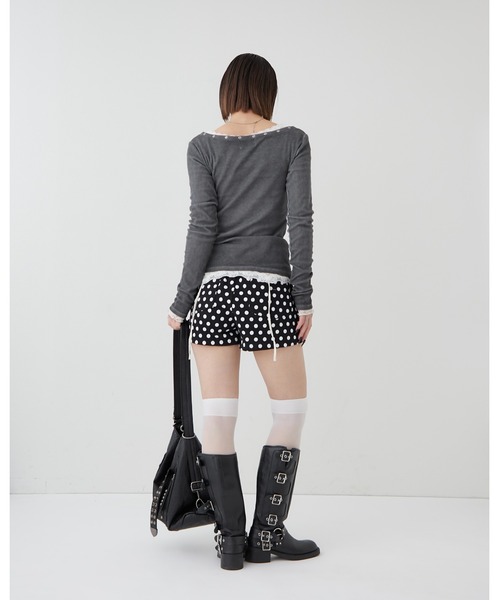 WHO'S WHO gallery（フーズフーギャラリー）の「ドットスウェットショーツ（その他パンツ・レディース・ブラック・FREE）」の13枚目の写真