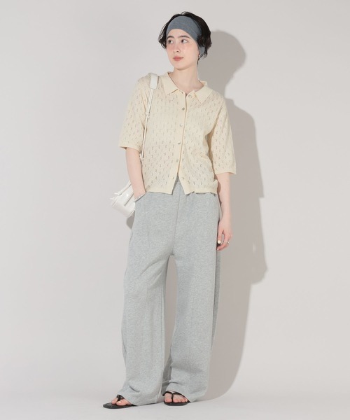 GEORGE'S(ジョージズ)の「スカシアミポロニット(ニット/セーター・レディース・オフホワイト/ブラック系その他/レッド・FREE)」の4枚目の写真