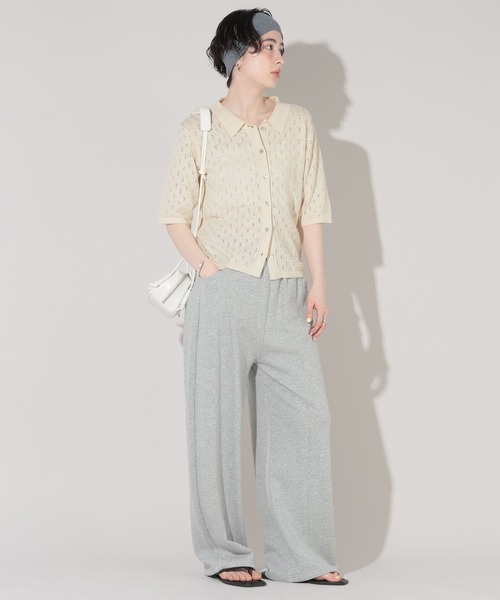 GEORGE'S(ジョージズ)の「スカシアミポロニット(ニット/セーター・レディース・オフホワイト/ブラック系その他/レッド・FREE)」の7枚目の写真