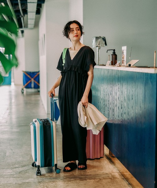 niko and...（ニコアンド）の「DRYクシュイージロンパ－ス（つなぎ/オールインワン・レディース・ダークブラウン/キャメル/スモーク/イエロー/ブラック・FREE）」の2枚目の写真