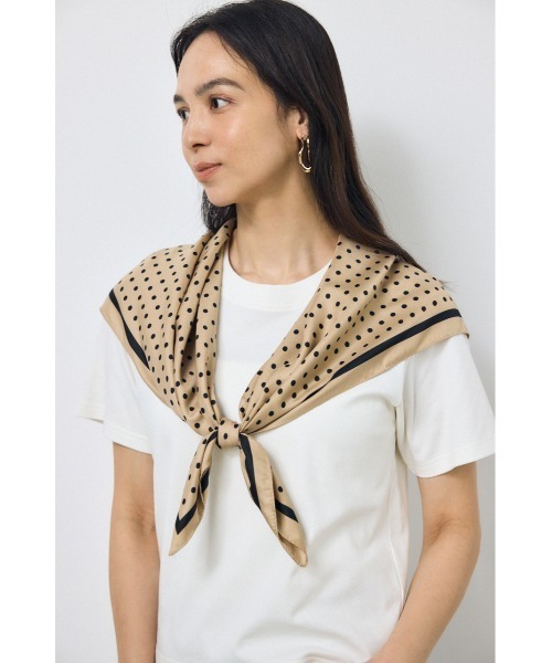 AZUL by moussy(アズールバイマウジー)の「ドット柄スカーフ(バンダナ/スカーフ・レディース・ブラック/ベージュ・FREE)」の12枚目の写真