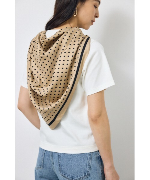AZUL by moussy(アズールバイマウジー)の「ドット柄スカーフ(バンダナ/スカーフ・レディース・ブラック/ベージュ・FREE)」の16枚目の写真