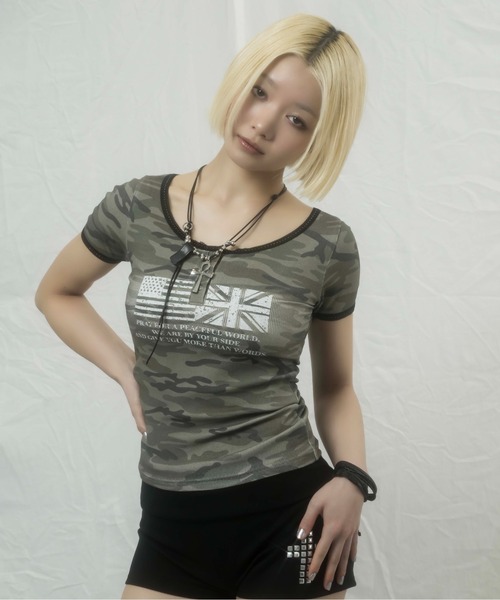 sedacle girl(セダクルガール)の「ヘンリーユニオンリブT(Tシャツ/カットソー・レディース・ブラック/カーキ・MEDIUM/SMALL)」の10枚目の写真