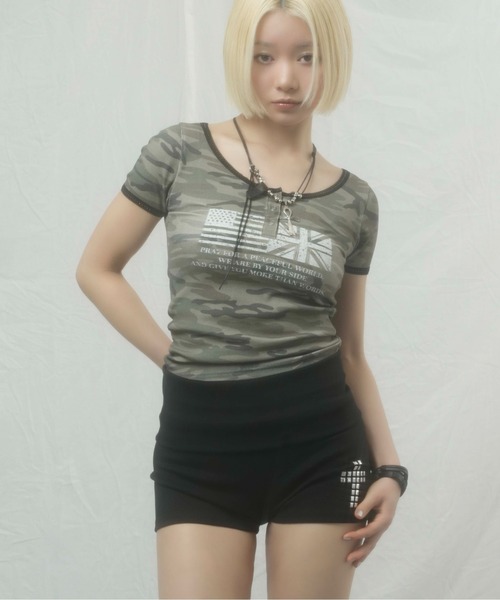 sedacle girl(セダクルガール)の「ヘンリーユニオンリブT(Tシャツ/カットソー・レディース・ブラック/カーキ・MEDIUM/SMALL)」の5枚目の写真