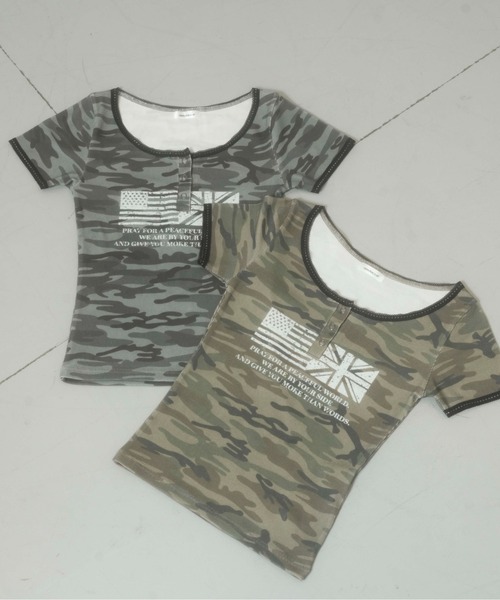 sedacle girl(セダクルガール)の「ヘンリーユニオンリブT(Tシャツ/カットソー・レディース・ブラック/カーキ・MEDIUM/SMALL)」の3枚目の写真
