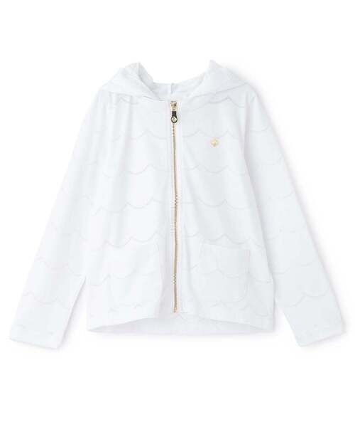 kate spade new york kids(ケイトスペードニューヨーク)の「【人気商品再入荷】【直営店で取り扱い無し】トドラー スカラップオパールパーカ(パーカー・キッズ・オフホワイト・130cm/120cm)」の1枚目の写真