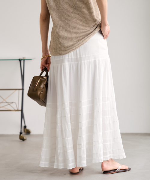 FRAMeWORK（フレームワーク）の「≪追加≫コットンメッシュ切り替えスカート 2（スカート・レディース・ネイビー/ホワイト・38/36）」の19枚目の写真