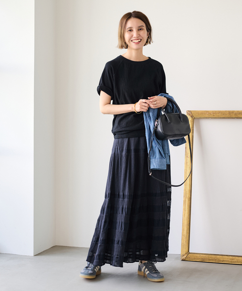 FRAMeWORK（フレームワーク）の「≪追加≫コットンメッシュ切り替えスカート 2（スカート・レディース・ネイビー/ホワイト・38/36）」の20枚目の写真