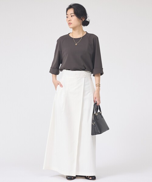 Rouge vif（ルージュヴィフ）の「ダンボールゆったりブラウス/カットソー/半袖/ストレッチ素材（シャツ/ブラウス・レディース・チャコールグレー/オフホワイト・フリー）」の22枚目の写真