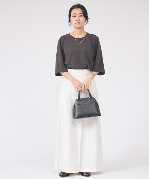 Rouge vif（ルージュヴィフ）の「ダンボールゆったりブラウス/カットソー/半袖/ストレッチ素材（シャツ/ブラウス・レディース・チャコールグレー/オフホワイト・フリー）」の21枚目の写真