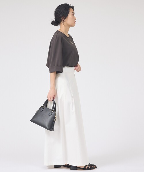 Rouge vif（ルージュヴィフ）の「ダンボールゆったりブラウス/カットソー/半袖/ストレッチ素材（シャツ/ブラウス・レディース・チャコールグレー/オフホワイト・フリー）」の20枚目の写真