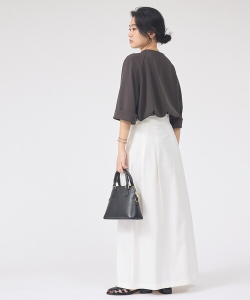 Rouge vif（ルージュヴィフ）の「ダンボールゆったりブラウス/カットソー/半袖/ストレッチ素材（シャツ/ブラウス・レディース・チャコールグレー/オフホワイト・フリー）」の19枚目の写真